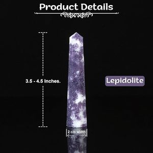 Mavi Opalite halk sanat kristal el sanatları Obelisk küre heykel el oyma Lapidolite kulesi ev dekor için Feng Shui tarzı - Product Image 2