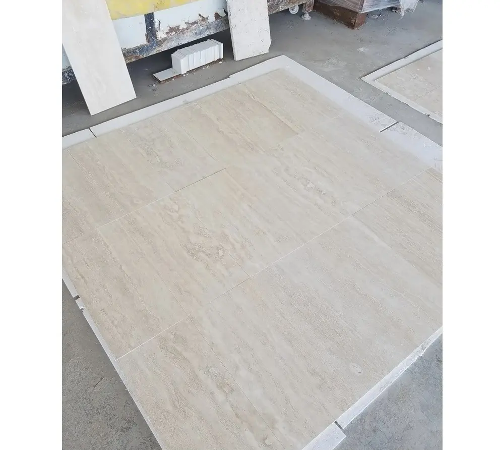 หินอ่อน marmax ขนาด12''x12''-3ซม. ทำจากตุรกีจากงาช้าง travertine ขนาดผลิตภัณฑ์ marmax 12 "X12"