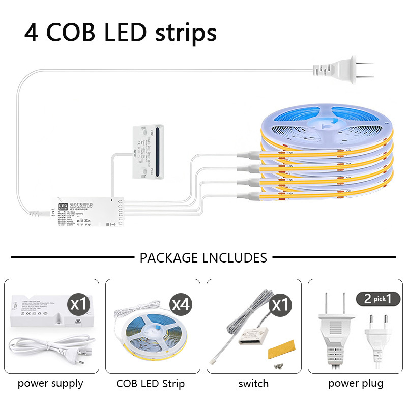 4 COB LED strip