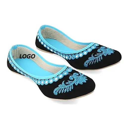 Frauen nach Maß Großhandel Hochzeits schuhe Flip Flop Flat Slipper Schuhe Khussa Punjabi Jutti Damen Khussa Made In Pakistan