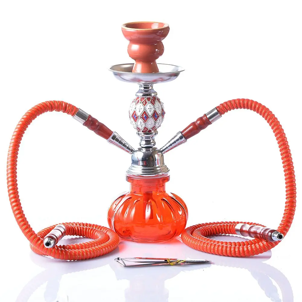 Vendite dirette della fabbrica medio oriente vendita calda di grandi dimensioni narghilè Shisha produttore narghilè in metallo di vetro Shisha