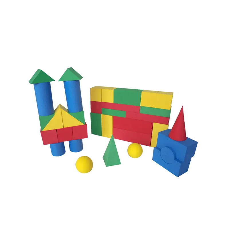 4 cor brinquedo educativo 7cm EVA espuma 15 formas geométricas Building Block