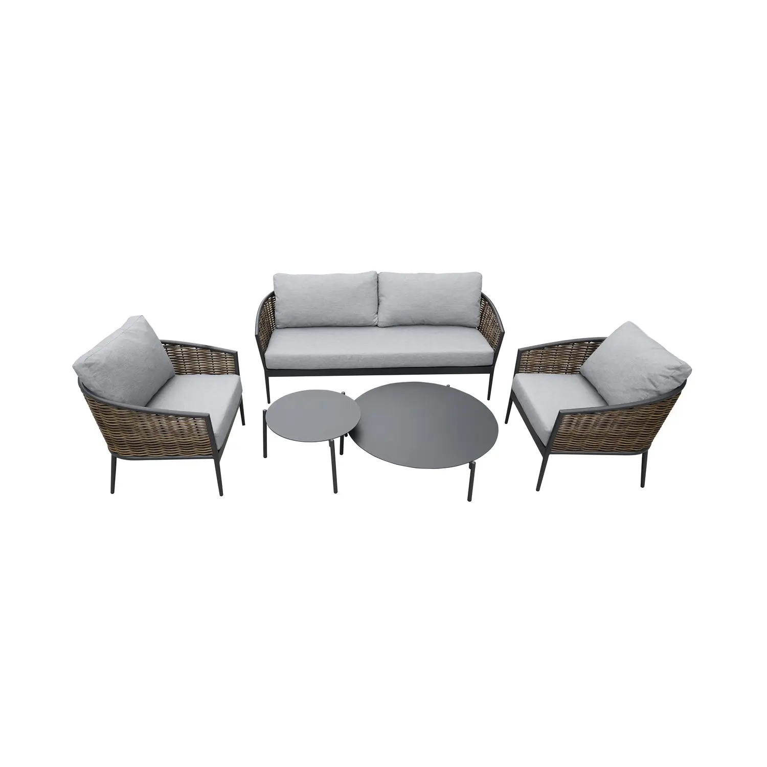 Cassandra набор из алюминия и плетеного садового дивана из ротанга с 4 сиденьями и 2 столами из высококачественного материала