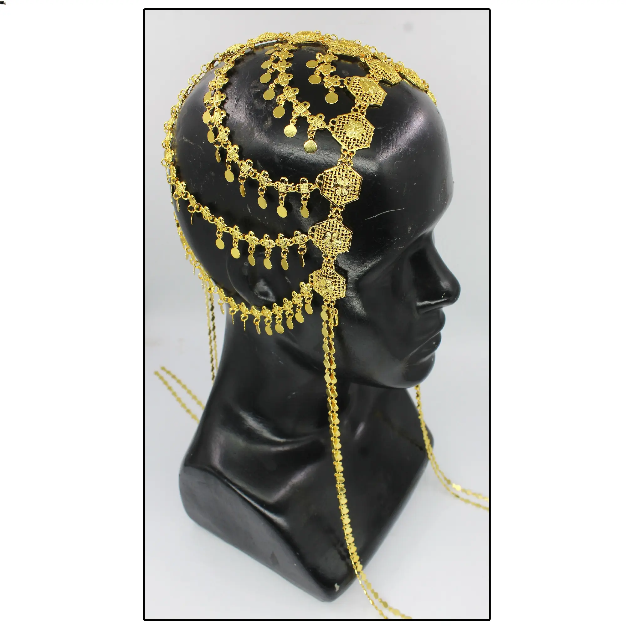 Ornamentos de cabelo com borla longa e brilhante para Dubai, chapéu boêmio para noiva, acessórios de cabelo, chapéu de noiva com flores, cabelo lateral, correias