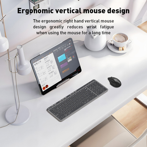 2,4G + Juego de teclado y mouse inalámbricos Bluetooth Teclado ergonómico Teclado retroiluminado Peine para computadora portátil - Product Image 3