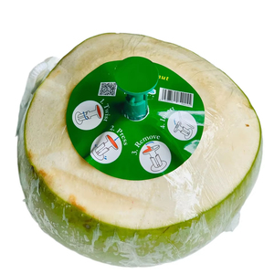 True Fruits_Coconut: Vietnam Green Press Kokosnüsse mit Druckknopf und Plastiks troh trink fertig