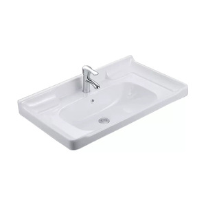 Factory Table Counter Top Rectangular Inset Vessel Large <strong>Overflow</strong> White Ceramic Bathroom Cabinet <strong>Sink</strong> - Product Image 2