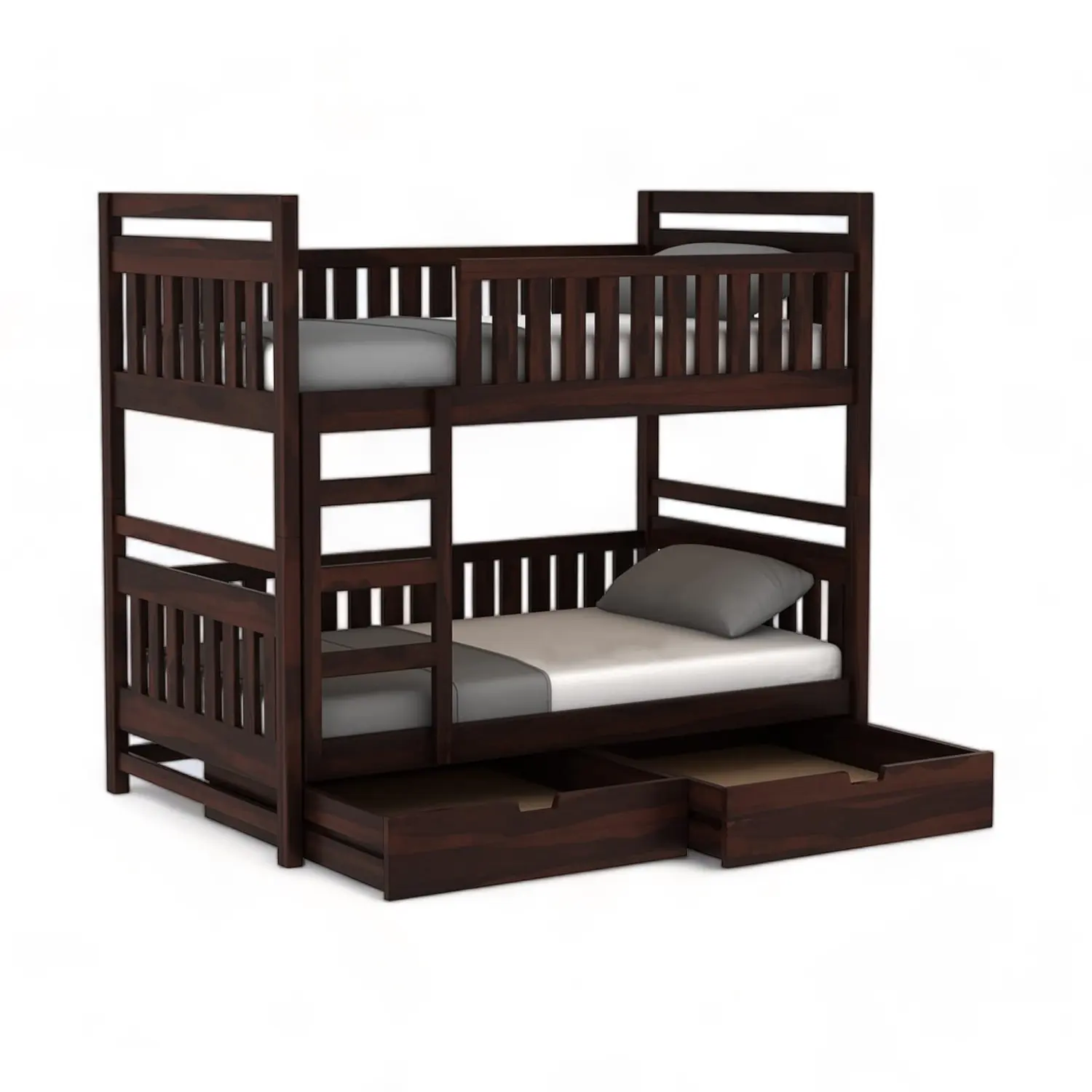Meubles pour la chambre à coucher, lit simple en bois massif bien séché, lit en bois pour enfants, lit superposé en bois pour enfants avec 2 tiroirs