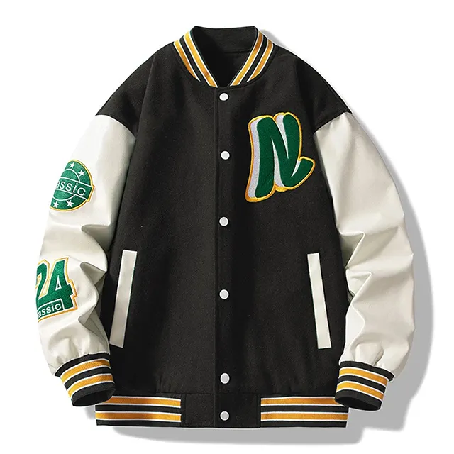 OEM di alta qualità street wear over size abbigliamento moda all'ingrosso college school varsity jacket