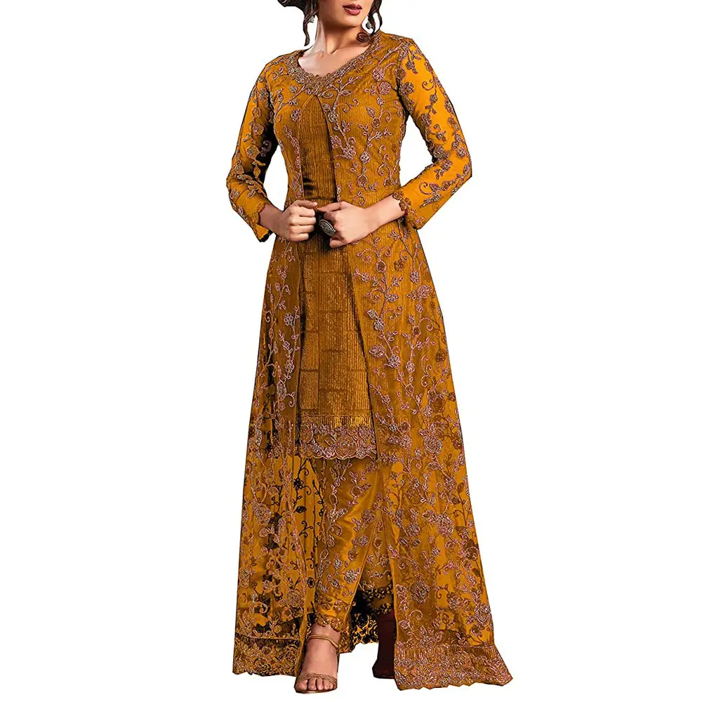 3 Potong Pakaian Rumput Wanita Pakistan dan India Penjualan Laris Gaun Pengantin