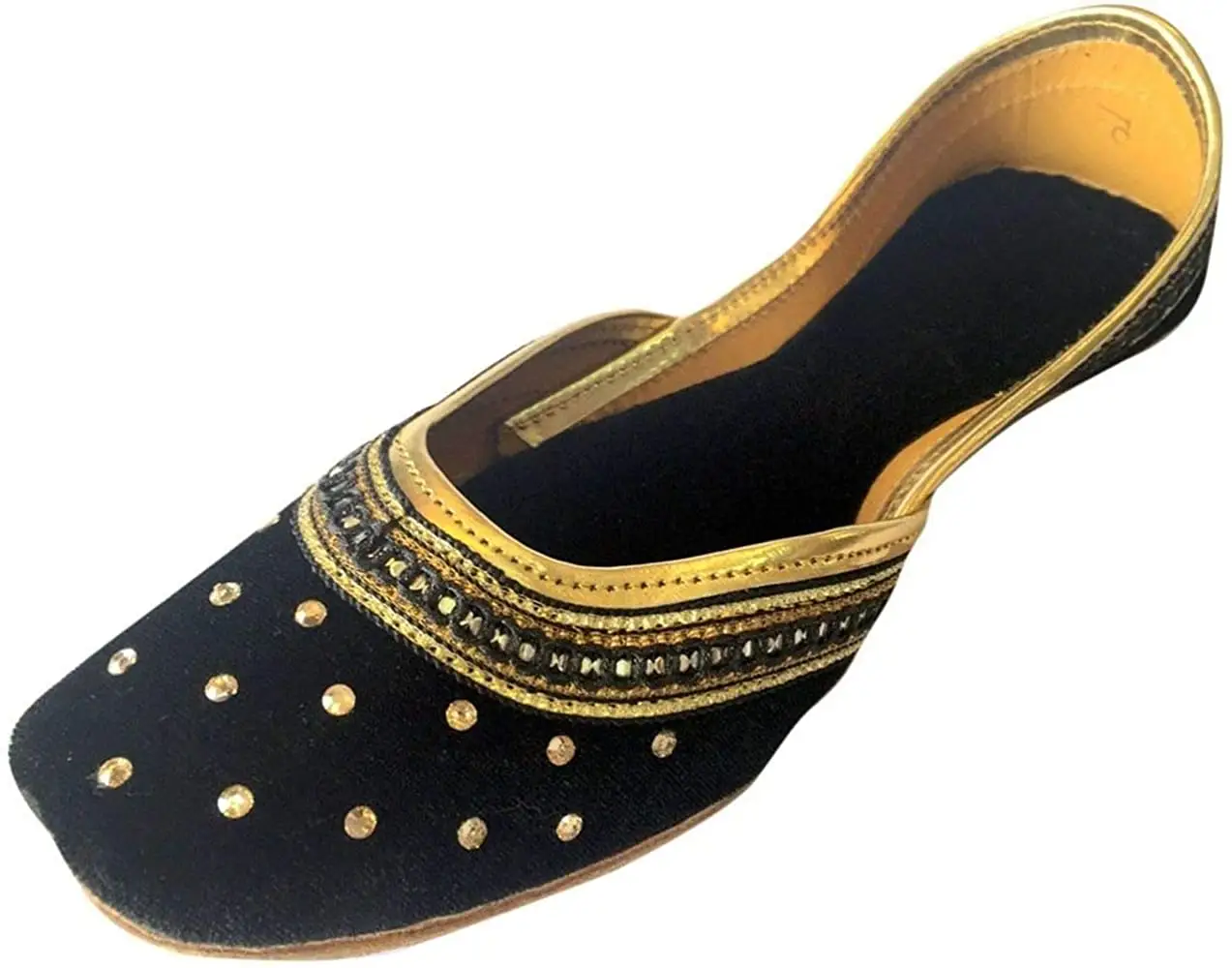 Kadın etnik el yapımı işlemeli tasarımcı kadınlar Khussa düz ayakkabı Jutti renk blok Khussa toptan