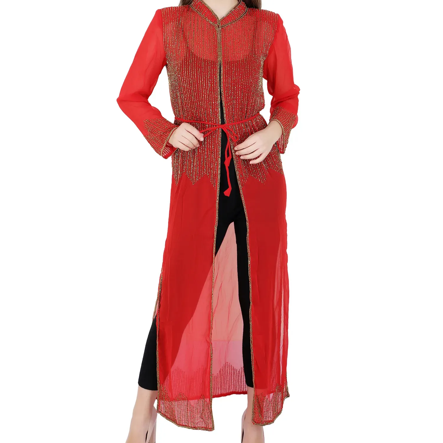 Lujoso terciopelo modestia abierto Kaftan Abaya vestido correa de espagueti perfecto ropa de noche para mujeres musulmanas regalo