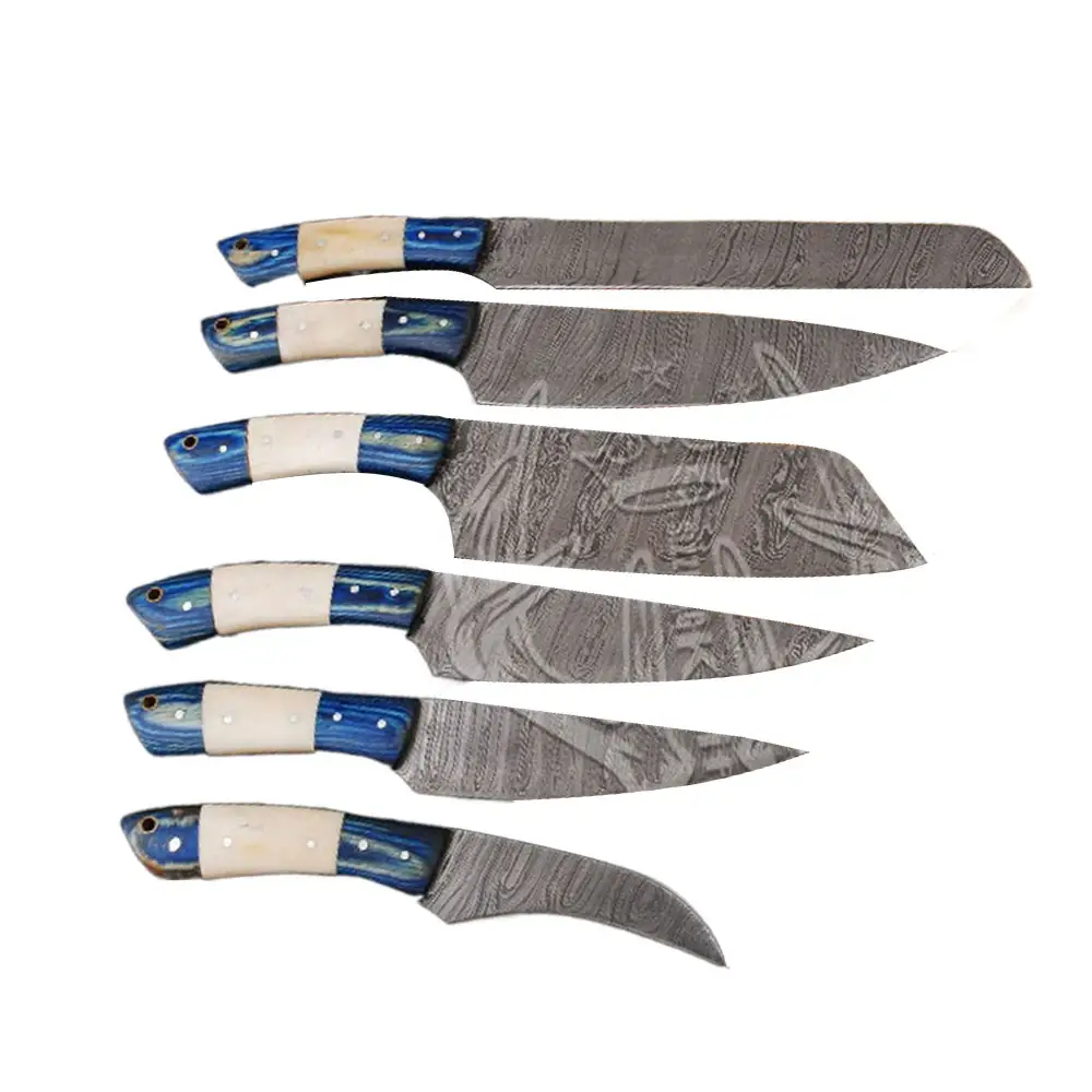 7 قطع مخصص اليدوية دمشق الشيف السكاكين مجموعة مع غطاء/غمد عالية الجودة دمشق طقم السكاكين