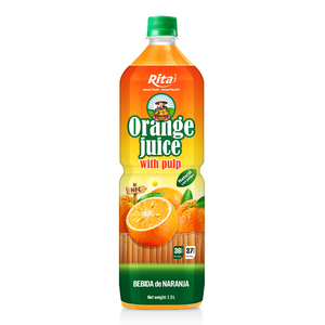 ขวดน้ำดื่มน้ำส้มสำหรับสัตว์เลี้ยงพร้อม1.5L เยื่อเครื่องดื่มรีเฟรชน้ำผลไม้บริสุทธิ์ผลิตฉลากส่วนตัว - Product Image 1