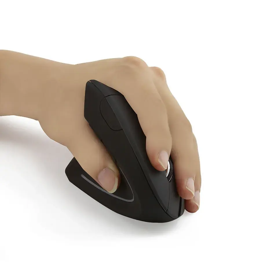 Ratón óptico inalámbrico para ordenador portátil, mouse Vertical ergonómico para mano izquierda, 2,4g