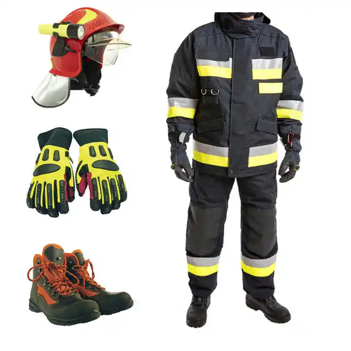 Norme européenne CE EN469 Combinaison de lutte contre l'incendie NFPA1971uniforme de pompier pompier vêtements de lutte contre l'incendie en tissu nomex avec ley