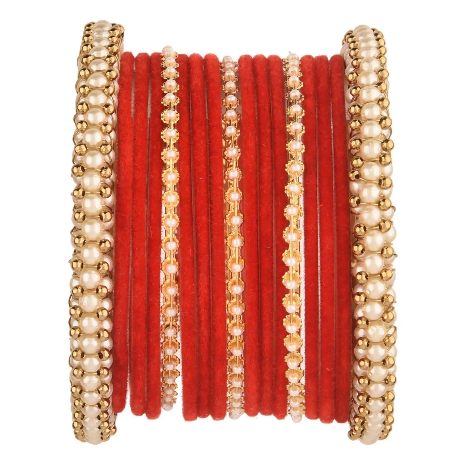 Braccialetto di perle di alta qualità Set di braccialetti di velluto semplice accessori moda per festa di nozze gioielli Bollywood per le donne