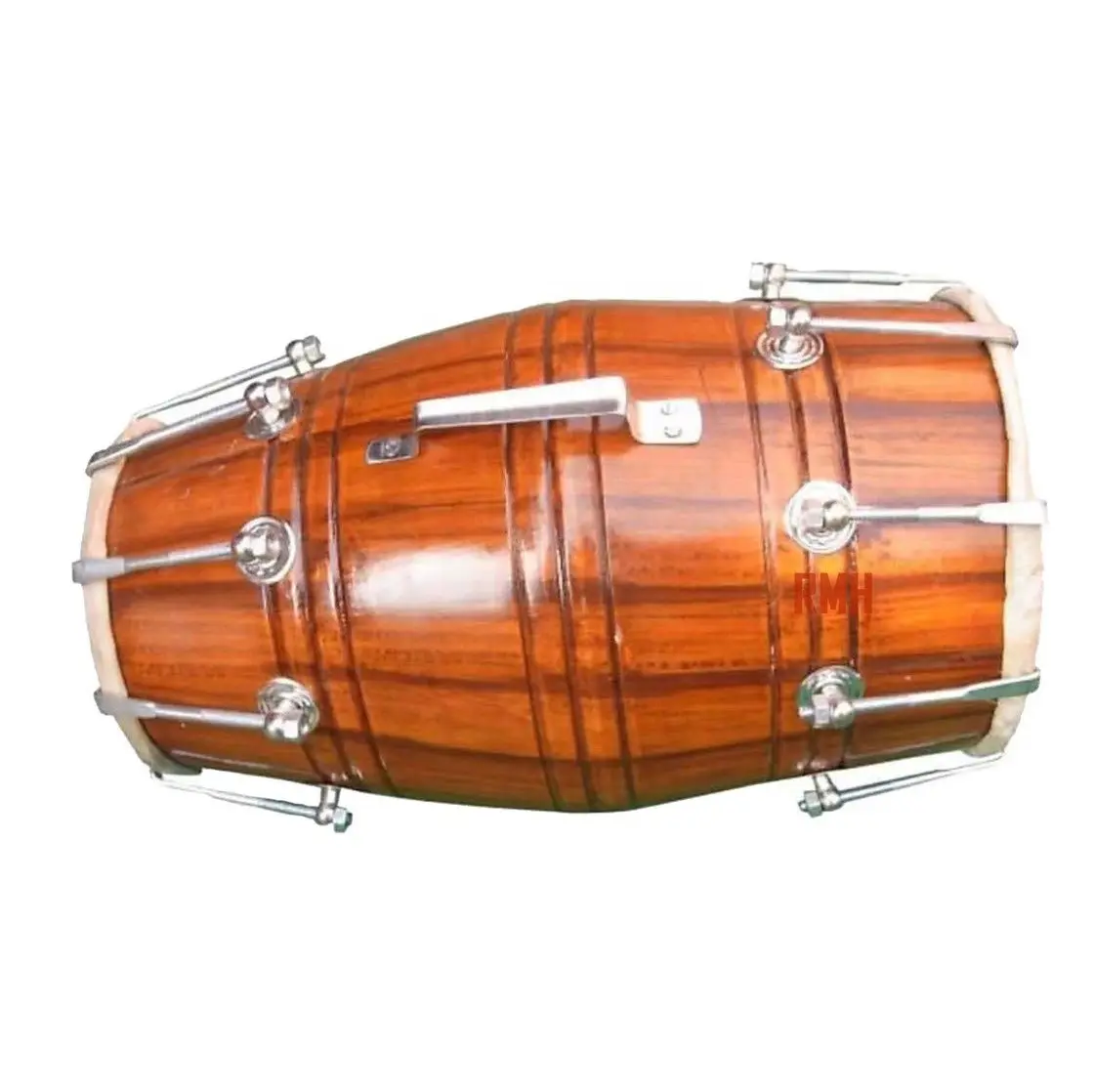 Dhol bhgra Kirtan musikal diukir warisan kayu Dholak Indian buatan tangan kayu Dholki drum musik kulit domba Harga India