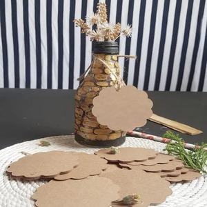 100 Pcs Brown Double-Sided Blank Craft <strong>Hang</strong> <strong>Tags</strong> <strong>with</strong> Barcode <strong>String</strong> Jute Rope for Party Celebration <strong>Plain</strong> Price <strong>Tags</strong> Thread - Product Image 1