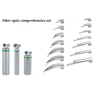 Novo 17-Piece Laringoscópio De Aço Inoxidável Fibra Óptica Comprehensive Conjunto De Instrumentos 3 Tipos Alças Manual Power CE Certified - Product Image 1