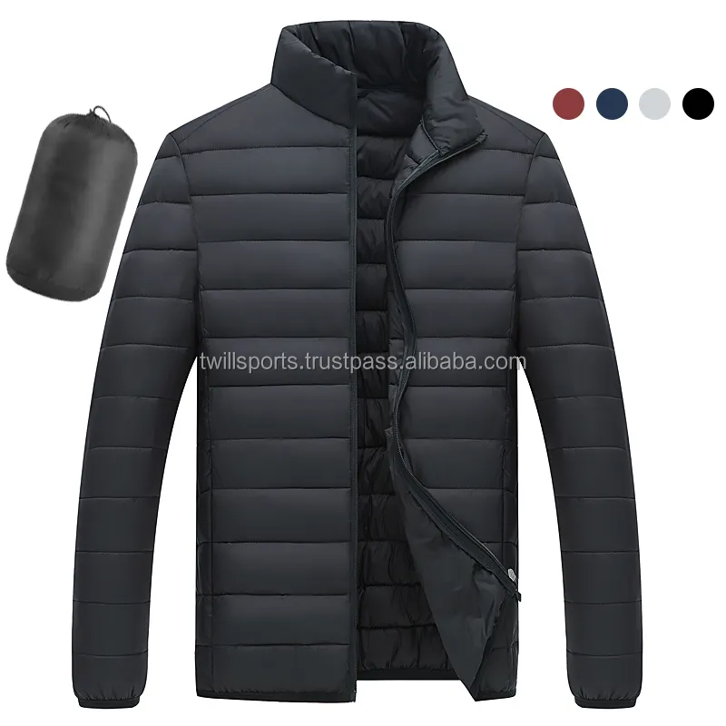 All'ingrosso personalizzato OEM inverno Outdoor imbottito argento lucido piumino da uomo con Logo personalizzato