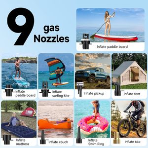 Auto-off Lạm Phát và giảm phát Inflator bơm 50psi điện động cơ kép sup máy bơm không khí cho xe ô tô, mái chèo bảng, nệm không khí, vv - Product Image 5