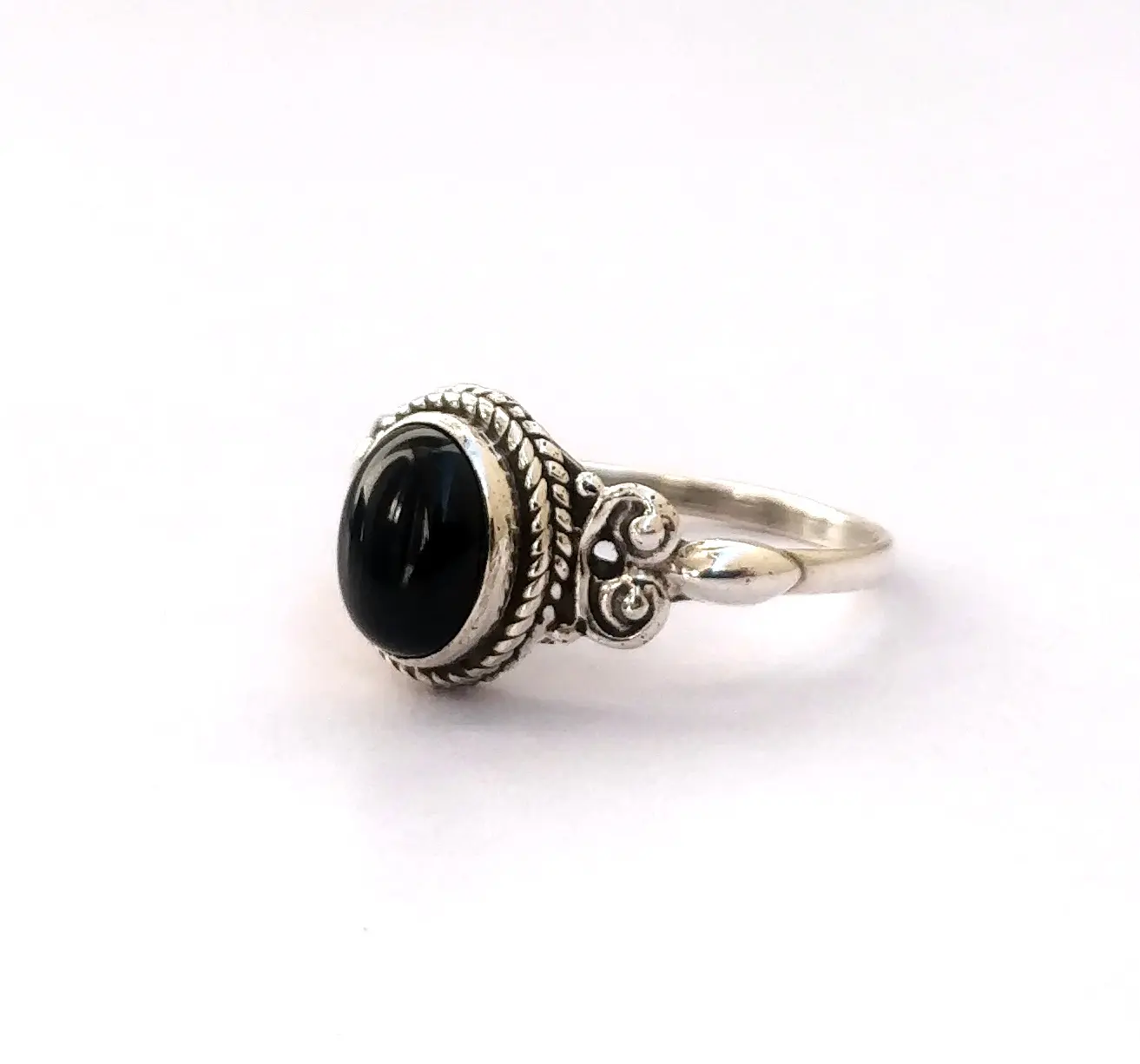 Оникс кольца ручной работы 925 стерлингового серебра, ювелирные изделия, кольца для женщин Оптовая цена овальный кабошон с черным ониксом кольца
