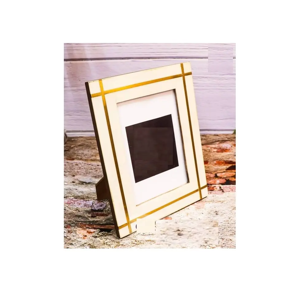 Decorative Natural Brass Bone Inlay Picture Frame Homeware Photo Frame Wholesale Prices Accent Collage Photo Casement