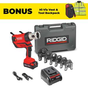 Ridgids 18V 2.5Ah ไร้สายแบบไร้แปรงถ่าน, เครื่องมือกดแบบไร้แปรงถ่านชุดคอมโบพร้อมชุดขากรรไกรสำหรับอุตสาหกรรมและงานประดิษฐ์ด้วยตัวเอง - Product Image 2