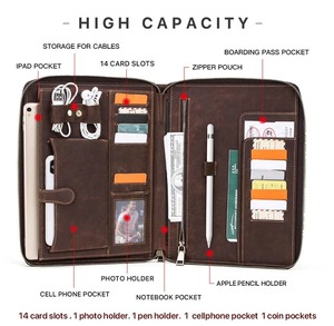 LPF-0197 Leather <strong>A4</strong> File <strong>Folder</strong> Document Holder <strong>Notepad</strong> Included <strong>Conference</strong> <strong>Folder</strong> for Business Meetings Office Supply - Product Image 6