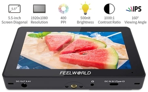 Feelw orld F5 PROX 5.5นิ้ว1600nit สูงสัมผัสหน้าจอกล้อง DSLR ฟิลด์4K HD Mi จอภาพ - Product Image 6