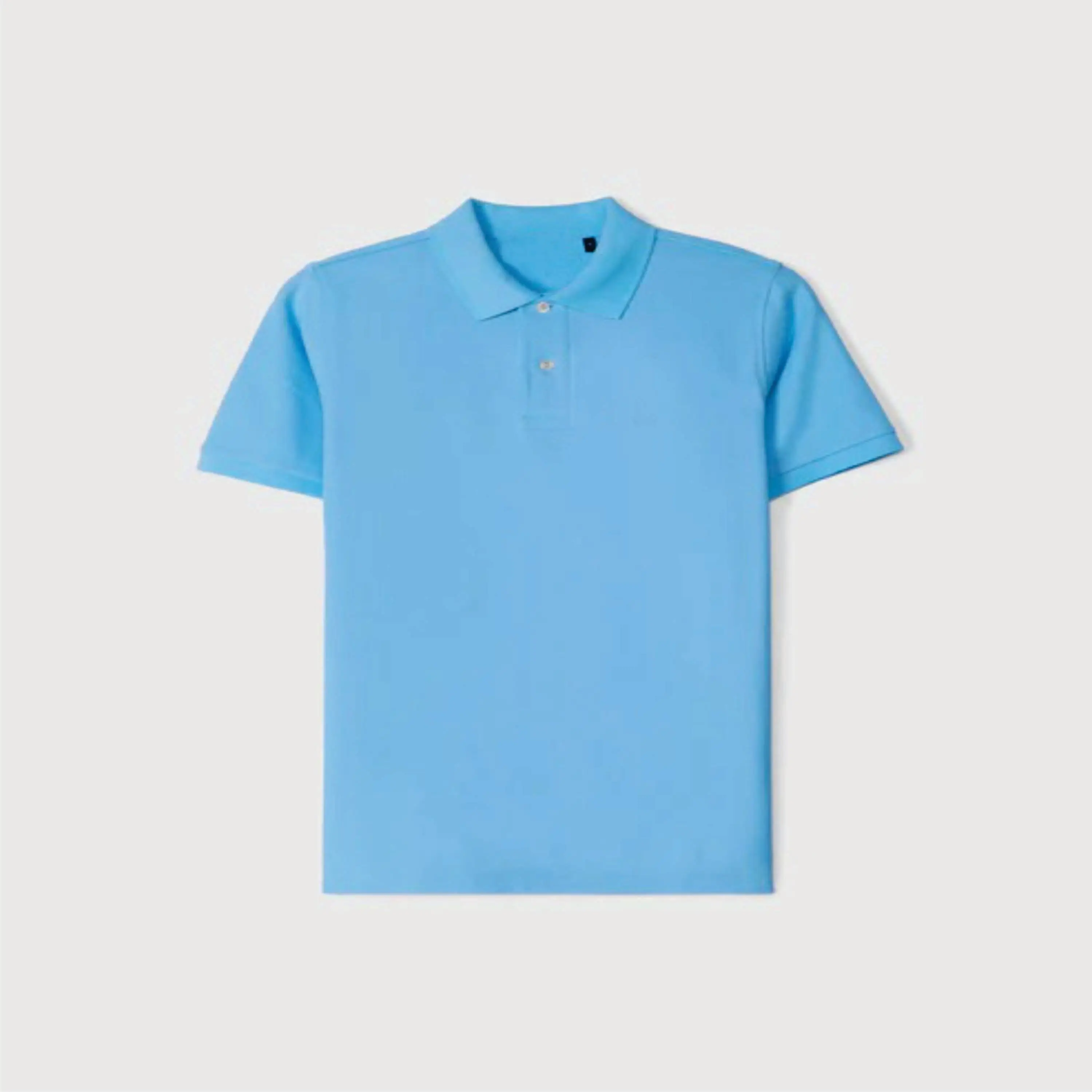 Kaus Golf pria kasual putih polos kaus Polo 100% katun bordir kaus Polo disesuaikan Logo kaos