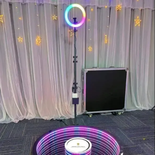 360 derece fotoğraf kabini abyss lamba fabrika doğrudan satış üreticileri toptan parti düğün RGB dönen selfie sahne