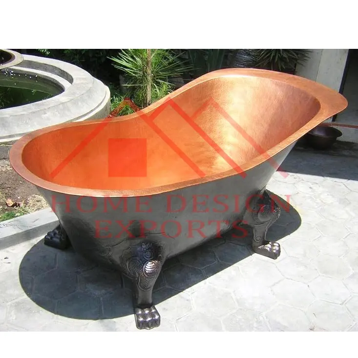 Vasca da bagno in rame puro al 100% di alta qualità di vendita calda per il bagno elegante ultimo Design della vasca da bagno per il bagno degli hotel
