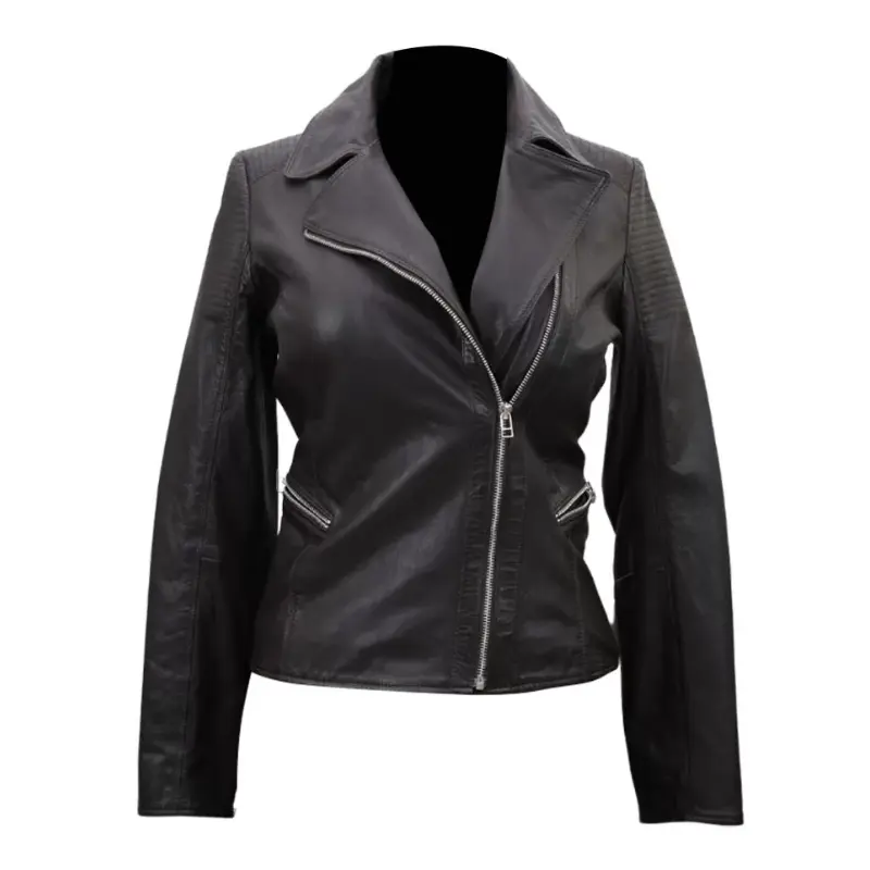 Chaqueta de cuero genuino de estilo de moda personalizada Top corto de manga larga Chaquetas de mujer transpirables de alta calidad de Pakistán