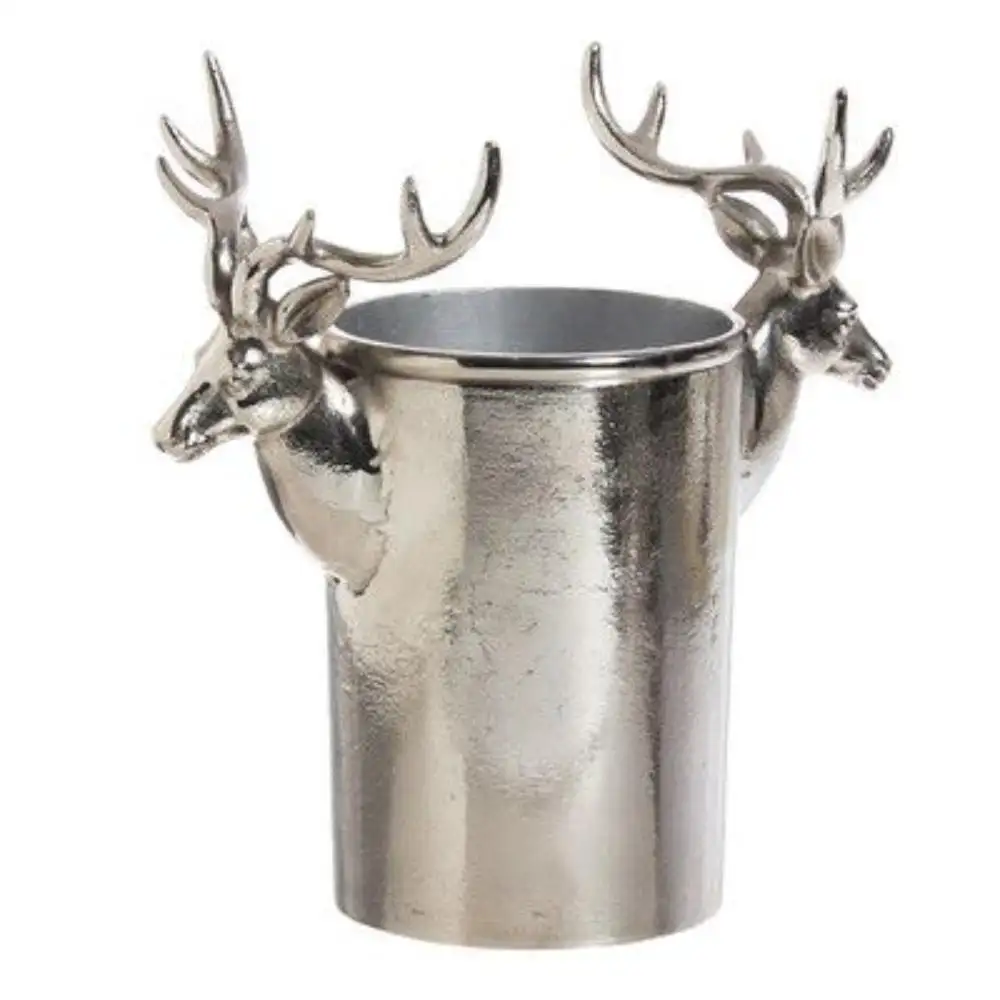 High Silver Coated Deer Head Wine Cooler With Handle Antler Style Structure Modern Nordic Latest Wine Cooler Champagne Bucket