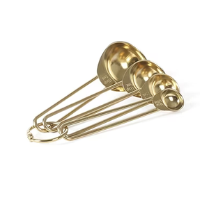 Brass Measuring <strong>Cups</strong> and Spoons Kitchen Tool for Baking Tea Milk Powder Coffee <strong>Grams</strong> Baking Cooking Measuring Spoon - Product Image 4
