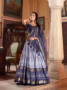 คอลเลกชัน lehenga choli ลาย Patola ดั้งเดิมแบบ2024สำหรับผู้ใหญ่ - Product Image 4