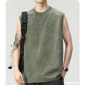 High Quality Washed Tank Top Oversized Custom T Shirts Cut Off Sleeve Shirt Sleeveless <strong>Tee</strong> T-shirt - Product Image 1