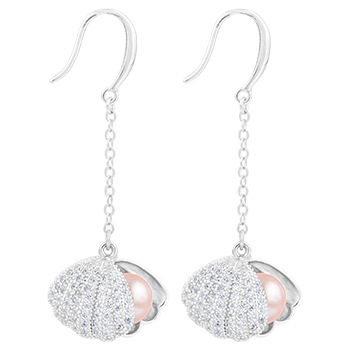 Pearl earrings (purple)