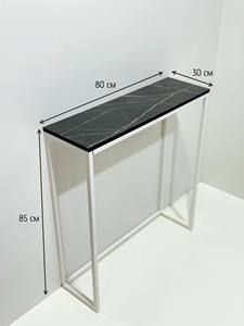 שולחן שחור קונסולת יוקרה מודרנית מראה שיש קונסולת לוח מודרני צד entryway - Product Image 5