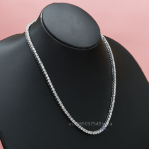Tenis zincirimizi 14kt beyaz altın içinde sunmak ve erkekler için büyüleyici yuvarlak parlak kesim lab yetiştirilen elmaslarla hazırlanmış - Product Image 3