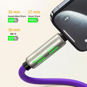 240W süper hızlı şarj kablosu 4 1 çoklu konektörler şarj dönen dirsek USB tip-c cep telefonu şarj tipi C kablo - Product Image 2