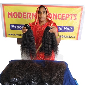 100% Unprocessed Raw Virgin Indian Temple Human Hair Extensions Curly Cuticle Aligned <strong>Bundles</strong> New <strong>Model</strong> Waves Curls Cheap Price - Product Image 1