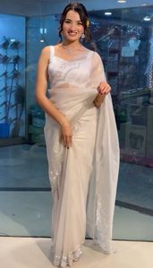 优质印度传统风格真丝纱丽印花女式2025年派对服装