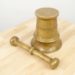 Saf pirinç harç ve Pestle seti Imam Dasta Ohkli Musal Kharal masa dekoratif pirinç harç pegold altın rengi parlak lehçe