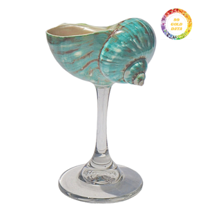 Temalı kurulumlar, restoran stili, butik dekor ve okyanus düğün kullanımı için Modern taban ile el işi kabuk kadeh - Product Image 5