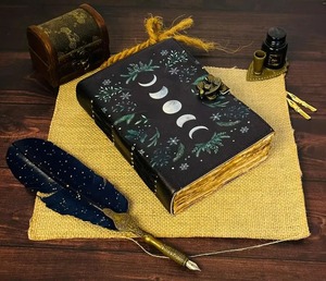 A5 Grimorio dergisi güneş ay boş büyü cadı kitabı gölgeler deri Sketchbook dizüstü erkekler için hediye - Product Image 1