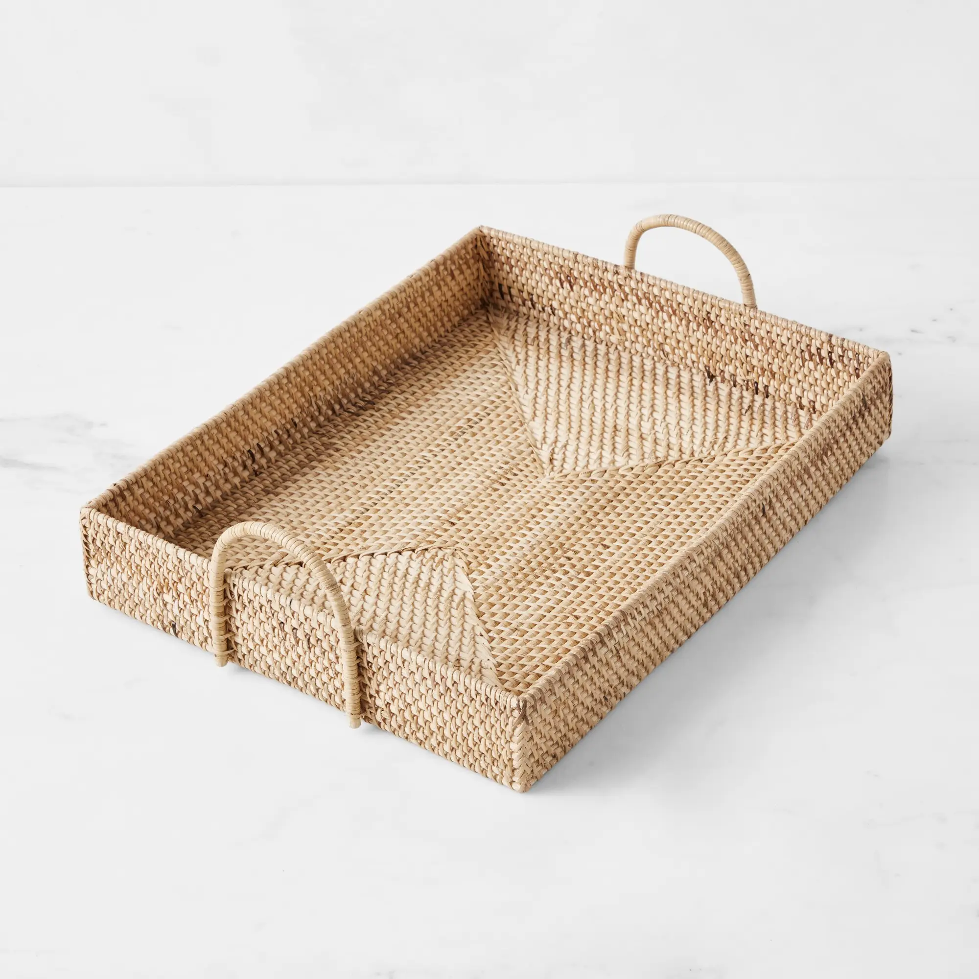 Vassoio in Rattan naturale rettangolare per uso cucina con Design migliore