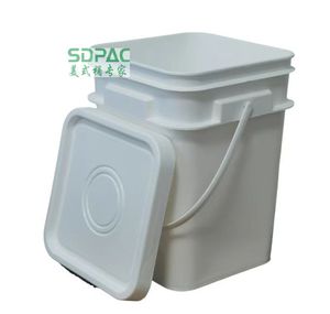 Secchio di plastica per uso alimentare, secchio personalizzato in fabbrica, PP, HDPE,4 galloni, 15L, con coperchio e maniglia - Product Image 3